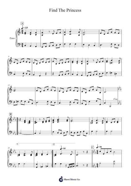 Find The Princess - Final Fantasy IX 樂譜由 Nobuo Uematsu - 編曲 Thomfrank Springper