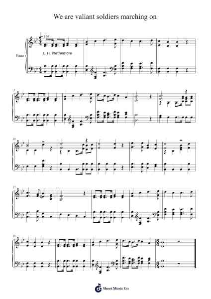 We are Valiant Soldiers Marching On 乐谱由 Isaac Watts - 编曲 Galsnick Theothew