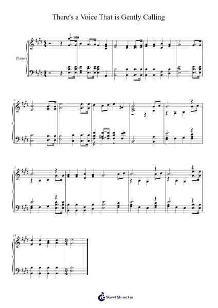 There's a Voice That is Gently Calling Musica per pianoforte di Isaac Watts - Arr.Payrusk