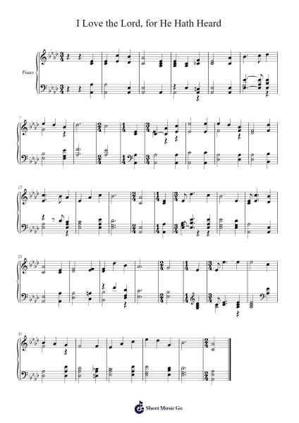 I Love the Lord, for He Hath Heard โน้ตเพลงโดย Isaac Watts-Arr.Morsedric