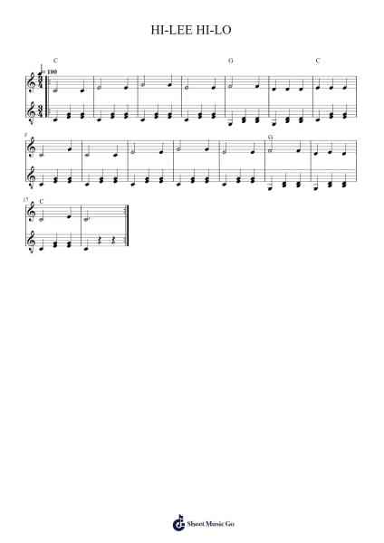 HI-LEE HI-LO Sheet Music by undefined-Arr.Terwyatt Hangan