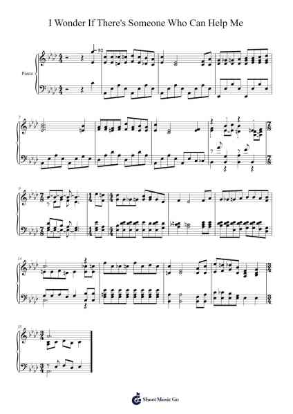 I Wonder If There's Someone Who Can Help Me 樂譜由 Isaac Watts - 編曲 Harloise Hanett