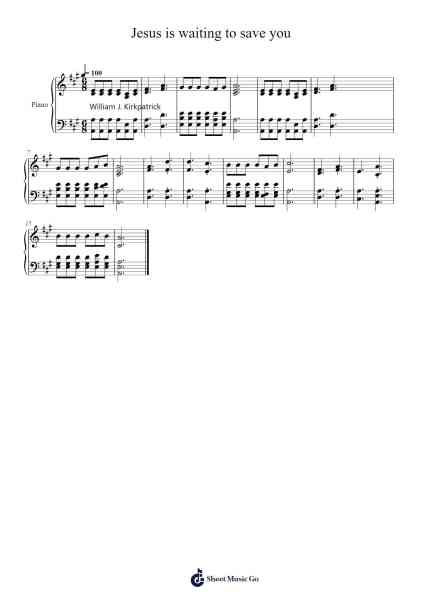 Jesus is Waiting to Save You Sheet Music by Isaac Watts-Arr.Wordcox Maxjack
