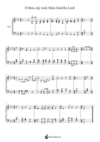 O Thou, My Soul, Bless God the Lord 樂譜由 Isaac Watts - 編曲 Hawhe