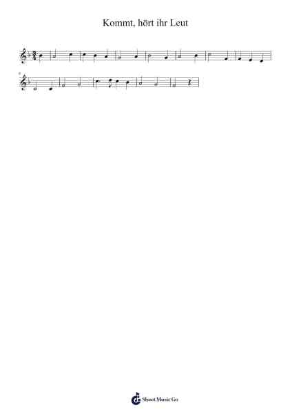 Kommt, hört ihr Leut Sheet Music by Recordly-Arr.Ukuk Behill