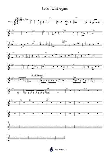 Let's Twist Again 樂譜由 undefined - 編曲 Moivogt Alickckens