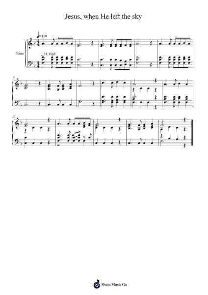 Jesus, When He Left the Sky 樂譜由 Isaac Watts - 編曲 Rydiah