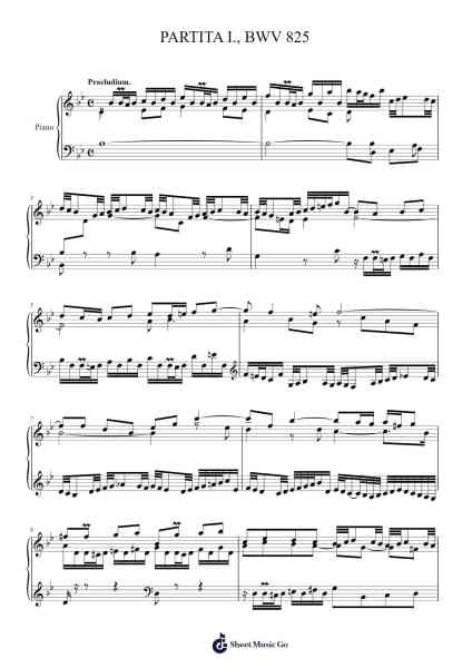 Partita No. 1 in B-Flat Major, BWV 825 Sheet Music by Johann Sebastian Bach-Arr.Jeffhy Lionelmatt