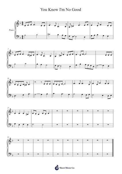 You Know I'm No Good 樂譜由 undefined - 編曲 Croftslon Maugnings