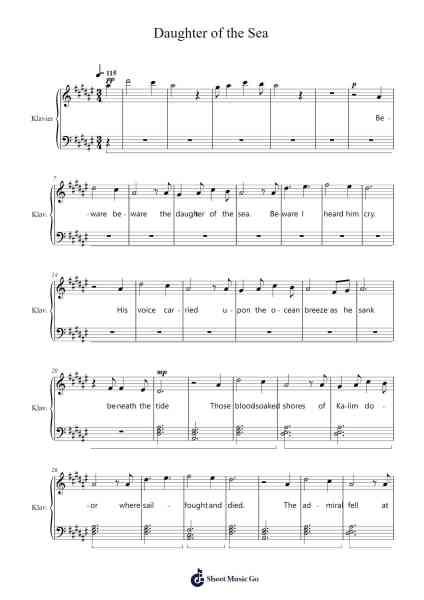 Daughter of the Sea Sheet Music by Leitin O'Conzie-Arr.Hedbraith