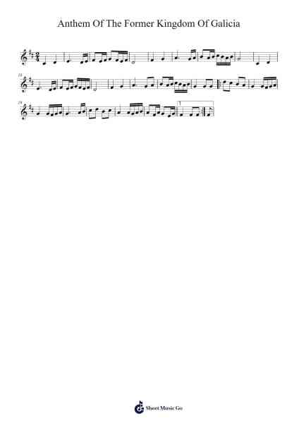 Anthem Of The Former Kingdom Of Galicia Sheet Music by f0lk-Arr.Lewcar