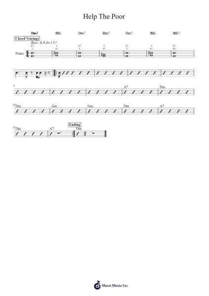 Help The Poor Musica per pianoforte di Frank Benesh - Arr.Blantiane Hobrob