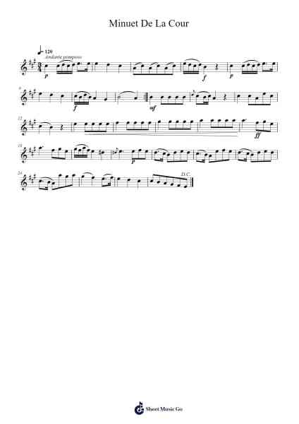 Minuet De La Cour Sheet Music by Andands-Arr.Efdi
