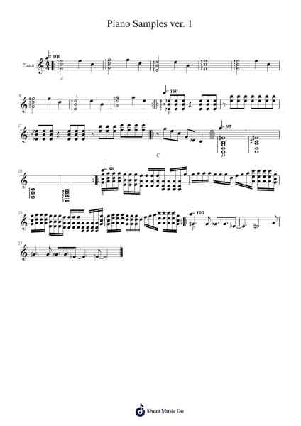 Piano Samples ver. 1 Sheet Music by undefined-Arr.Oryet Zosoll