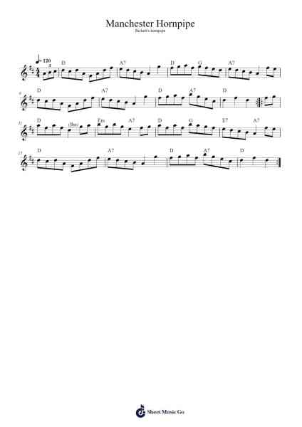 Manchester Hornpipe Sheet Music by Fredbey Beerwar-Arr.Auslus Yeachard
