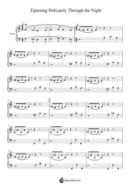 Tiptoeing Delicately Through the Night 樂譜由 S. M. Kudlo - 編曲 Rebar Mulin
