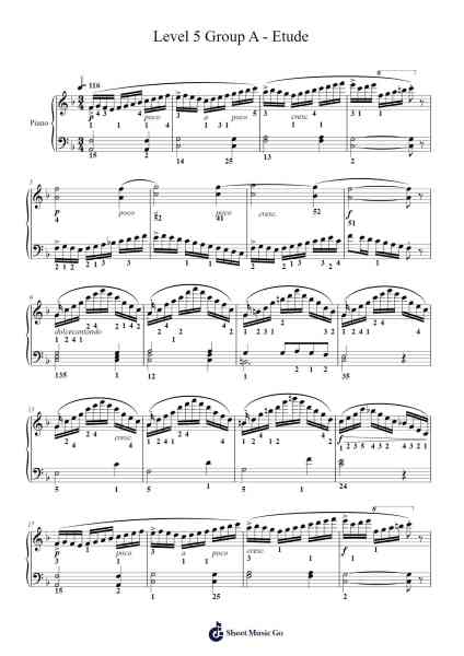 Level 5 Group A - Etude 樂譜由 undefined - 編曲 Charnal Tayward