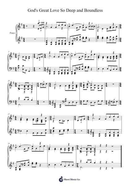 God's Great Love So Deep and Boundless 樂譜由 Isaac Watts - 編曲 Jonesram Bonah