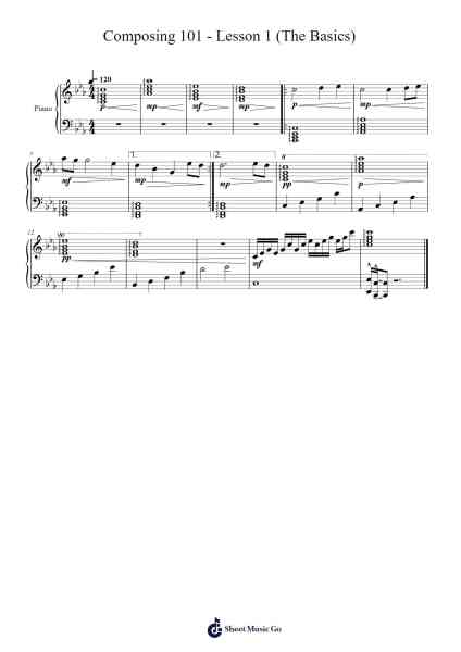 Composing 101 - Lesson 1 (The Basics) 樂譜由 Unknown-1 - 編曲 Popbraith Cookryl