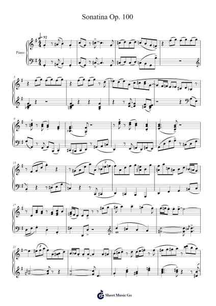 Sonatina Op. 100 樂譜由 undefined - 編曲 Erist