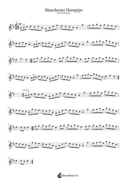 Manchester Hornpipe Sheet Music by SlurPapa-Arr.Sherkes Dofrank