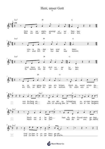 Herr, unser Gott 乐谱由 Johannes Falk/Dee Rosario - 编曲 Manssaul Dexy