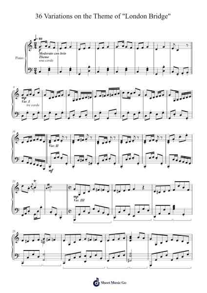 36 Variations on the Theme of "London Bridge" 樂譜由 undefined - 編曲 Royps