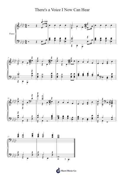There's a voice I now can hear Musica per pianoforte di Isaac Watts - Arr.Borglass