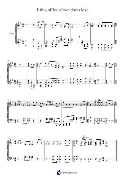 I Sing of Jesus' Wondrous Love Sheet Music by Isaac Watts-Arr.Fredcamp Viomia