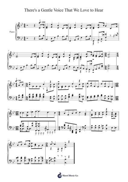 There's a gentle voice that we love to hear 樂譜由 Isaac Watts - 編曲 Panvier Oisendan