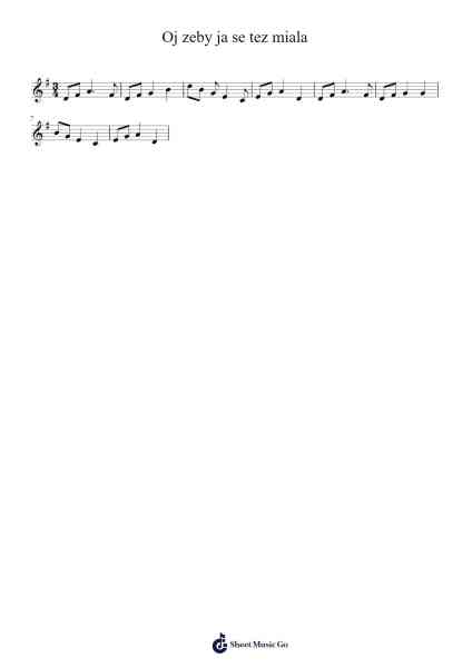 Oj zeby ja se tez miala Sheet Music by undefined-Arr.Billel Samry