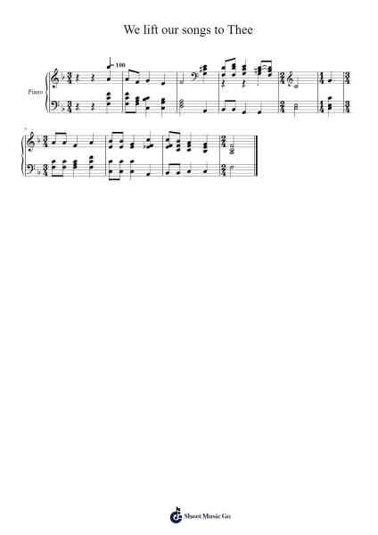 We Lift Our Songs to Thee Ноты для фортепиано от Isaac Watts-Arr.Thompze