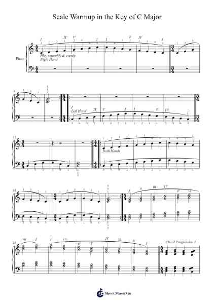 Scale Warmup in the Key of C Major 樂譜由 Joyce D. Felt - 編曲 Elroygale Whvan