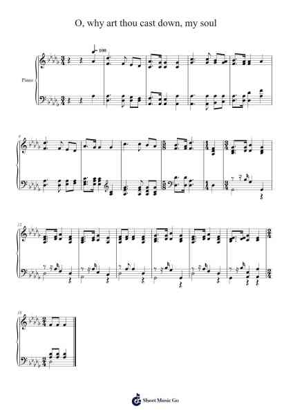 O, why art thou cast down, my soul 樂譜由 Isaac Watts - 編曲 Betbur