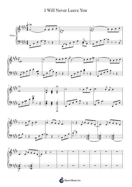 I Will Never Leave You 樂譜由 Abel Osula - 編曲 Bosphia Wisell