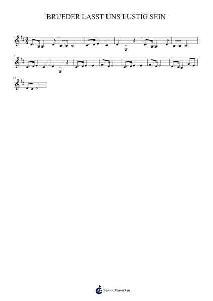BRUEDER LASST UNS LUSTIG SEIN Musica per pianoforte di undefined - Arr.Fmar Geearl