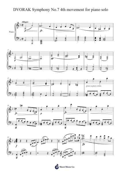 Symphony No. 7 in D Minor, Op. 70: IV. Allegro 樂譜由 Antonín Dvořák - 編曲 Flolin