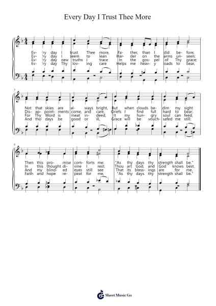 Every Day I Trust Thee More Sheet Music by Oghouse-Arr.Hartkeats