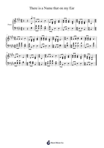 There is a Name that on my Ear Notenblatt von Isaac Watts-Arr.Grelitt Bachdrow