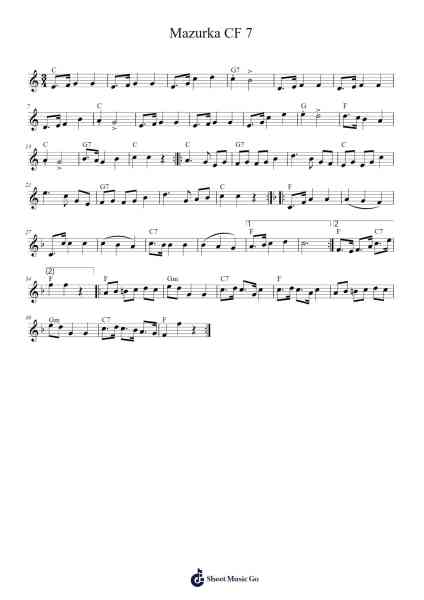 Mazurka CF 7 Sheet Music by SlurPapa-Arr.Nypkins Shakeats