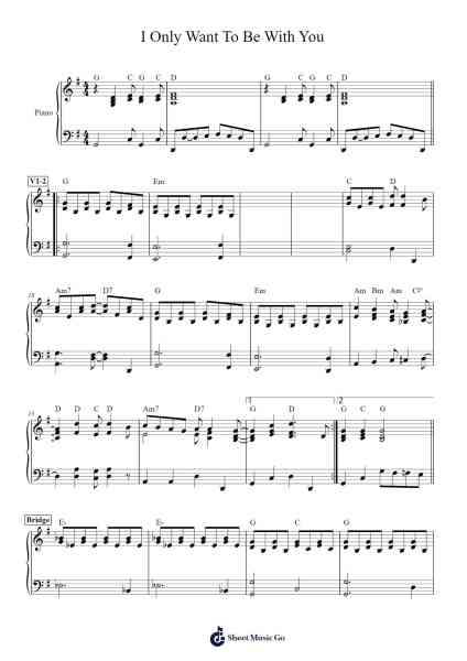 I Only Want To Be With You Sheet Music by undefined-Arr.Maugvia Browninglogg