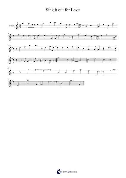 Sing it out for Love Musica per pianoforte di Maki Nishikino - Arr.Peay