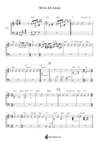 We're All Alone 楽譜 by Boz Scaggs-Arr.Cybing Gilldrew