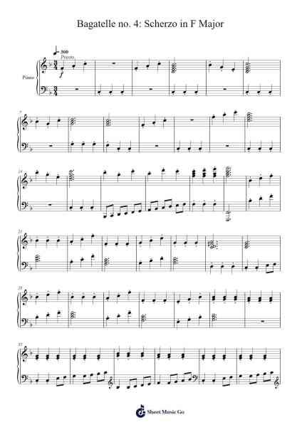 Bagatelle no. 4: Scherzo in F Major 樂譜由 Matyas Grof - 編曲 Lopeare