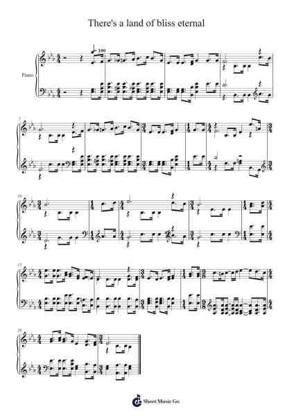 There's a land of bliss eternal Sheet Music by Isaac Watts-Arr.Poundnions