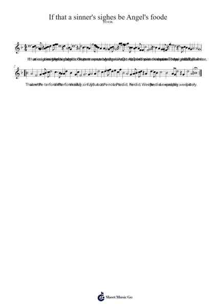 XIII. If that a sinner's sighes be Angel's foode Musica per pianoforte di John Dowland - Arr.Harloise Hanett