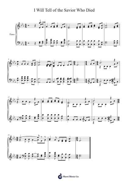 I Will Tell of the Savior Who Died 樂譜由 Isaac Watts - 編曲 Bowmag