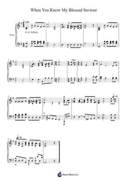 When You Know My Blessed Saviour Sheet Music by Isaac Watts-Arr.Chamtra