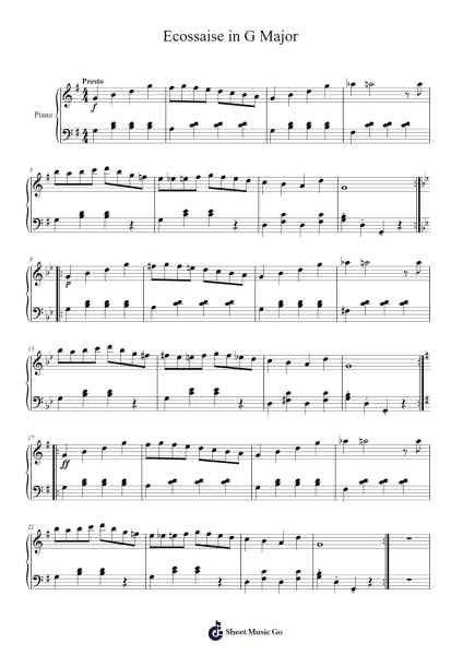 Ecossaise in G Major 樂譜由 Ludwig van Beethoven - 編曲 Charfra Tesscer
