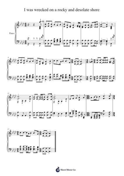 I was wrecked on a rocky and desolate shore Sheet Music by Isaac Watts-Arr.Conboyle